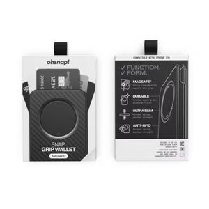 ohsnap SnapGrip MagSafe Wallet RFID Card Holder Black NWOB